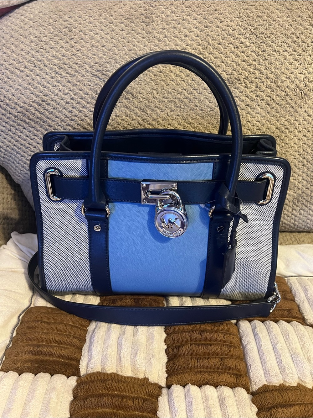 Michael Kors Medium Hamilton Satchel Blue NWOTS!